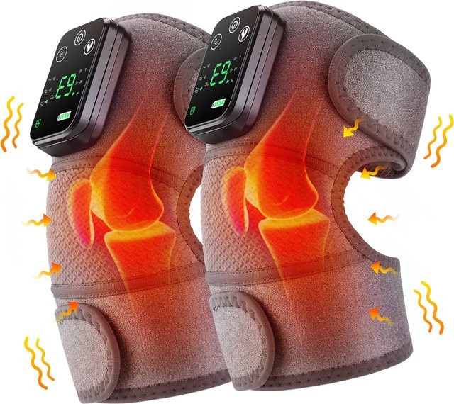 Hailicare 3-in-1 Vibrations-Knie-Massagegerät mit Wärmefunktion für Schulter und Ellenbogen in Grau - Bild 1