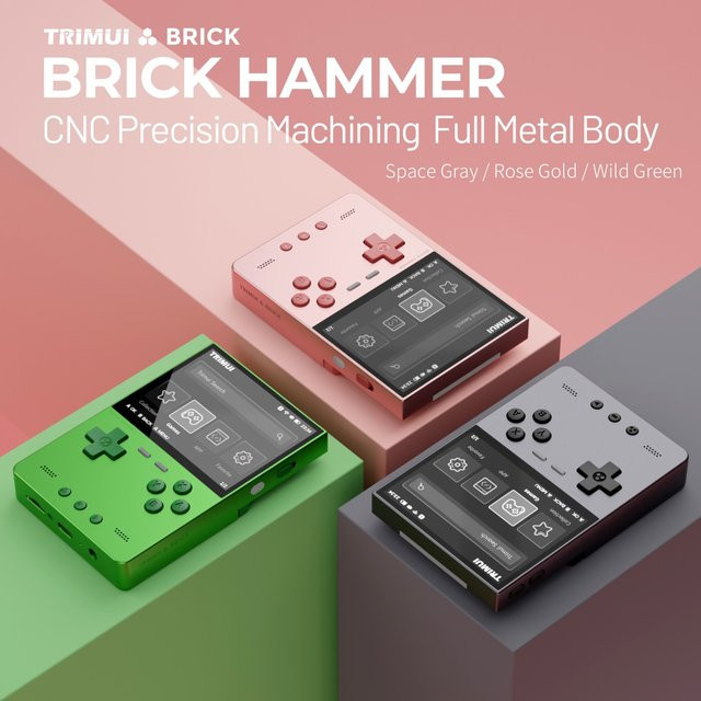 Trimui Brick Hammer Handheld-Spielekonsole Retro-Gaming mit 3,2 Zoll IPS-Bildschirm in Grün - Bild 1