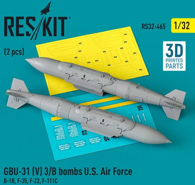 ResKit Models GBU-31 (V) 3/B bombs U.S. Air Force, 2-teiliges Set, 3D Printed - Bild 1