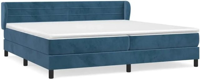 vidaXL Boxspringbett mit Matratze Dunkelblau Samt B/T/H: 200 x 200 x 203 cm - Bild 1