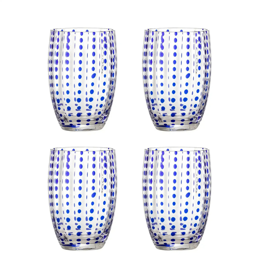 Bloomingville Trinkglas Brinley aus Glas in Blau - 4er Set - Bild 1