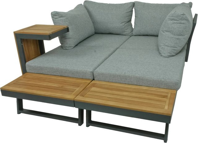 Garden Pleasure Lounge-Gruppe Felice 3-teilig aus Akazienholz und Aluminium in Grau mit Auflagen - Bild 1