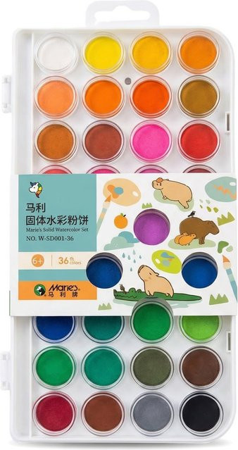 Marie's Aquarellfarben-Set, 36 Farben, inklusive Pinsel, für Erwachsene - Bild 1