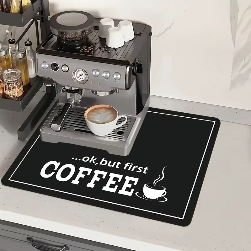 VIKAMA Rutschfeste Kaffeemaschinen-Tropfmatte in Schwarz für die Küche - Bild 2