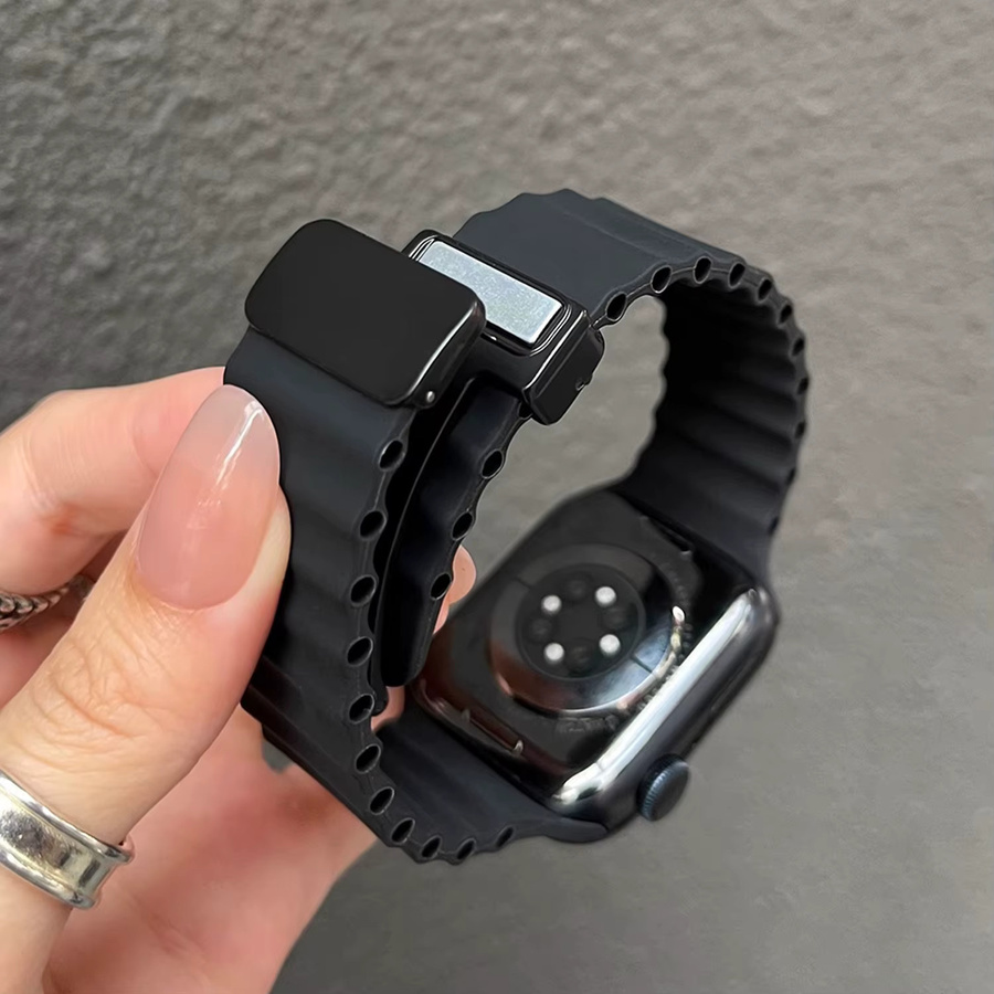 RWBANDS Uhrenarmband Silikon, Magnetische Schnalle, Schwarz, Unisex - Bild 3