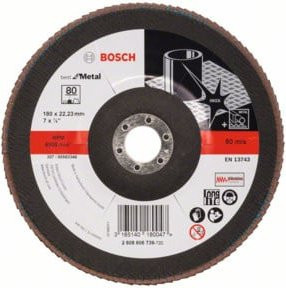 Bosch Fächerschleifscheibe X571 für Metall, Durchmesser: 180 mm, Bohrungs-Ø: 18 mm, Farbe: Schwarz - Bild 2