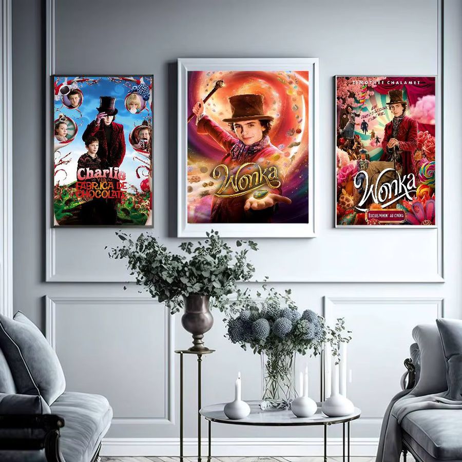 Kawaii Anime Poster Charlie und die Schokoladenfabrik wasserfeste Papieraufkleber zur Raumdekoration - Bild 2