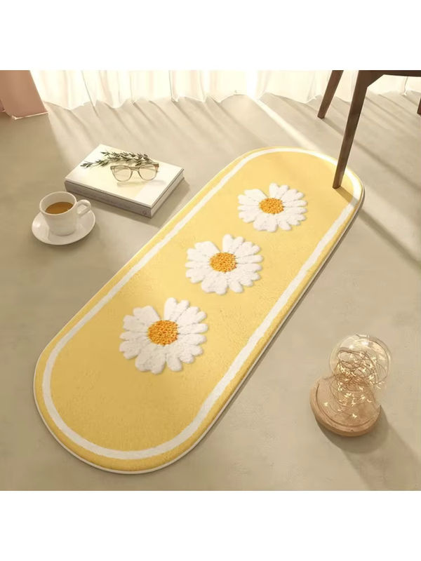 VIKAMA Nordic Fluffy Nachttisch-Teppich, ovaler rutschfester Plüschteppich für Schlafzimmer und Wohnzimmer in modernem Design - Bild 2