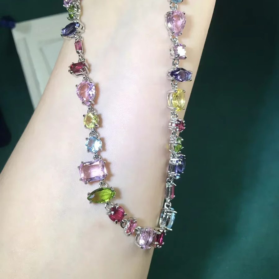 Original Charms Schmuckset, Halskette, Ohrringe, Armband, Silber, Rosa Kristall, Damen - Bild 2