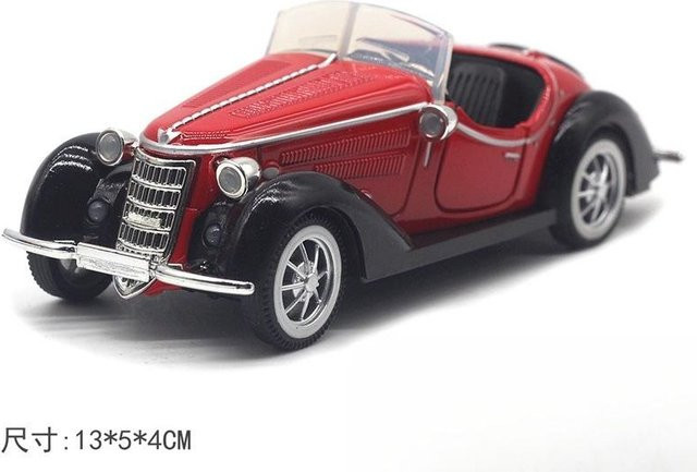 Retro Klassisches Auto Cabriolet Pull-Back Modell Spielzeug, 1:32, Metall, ab 14 Jahre - Bild 1