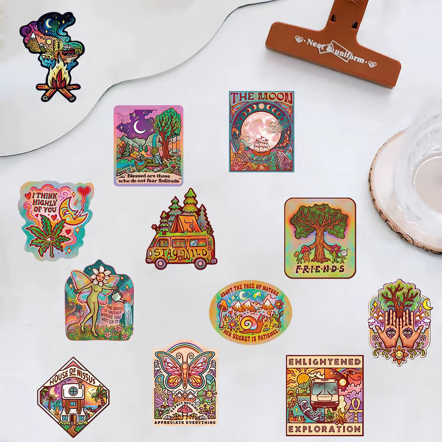 50 Stück PickJoy Camping Cartoon Aufkleber, wasserfeste Graffiti Sticker in Multicolour für Notebook, Skateboard und Koffer - Bild 2