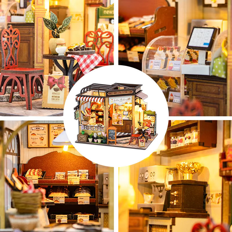 zuuton DIY Julia Bäckerei Puppenhaus-Set, mit LED-Beleuchtung, ab 14 Jahren - Bild 4