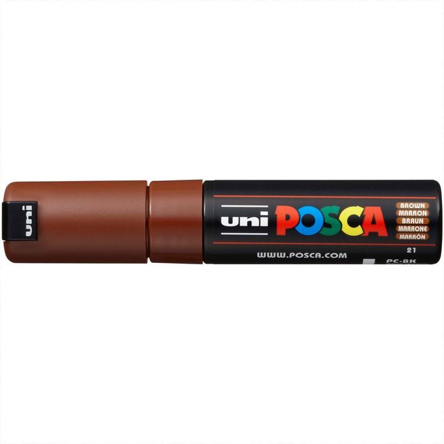 uni POSCA Marker PC-8K mit Keilspitze in Braun - Bild 1