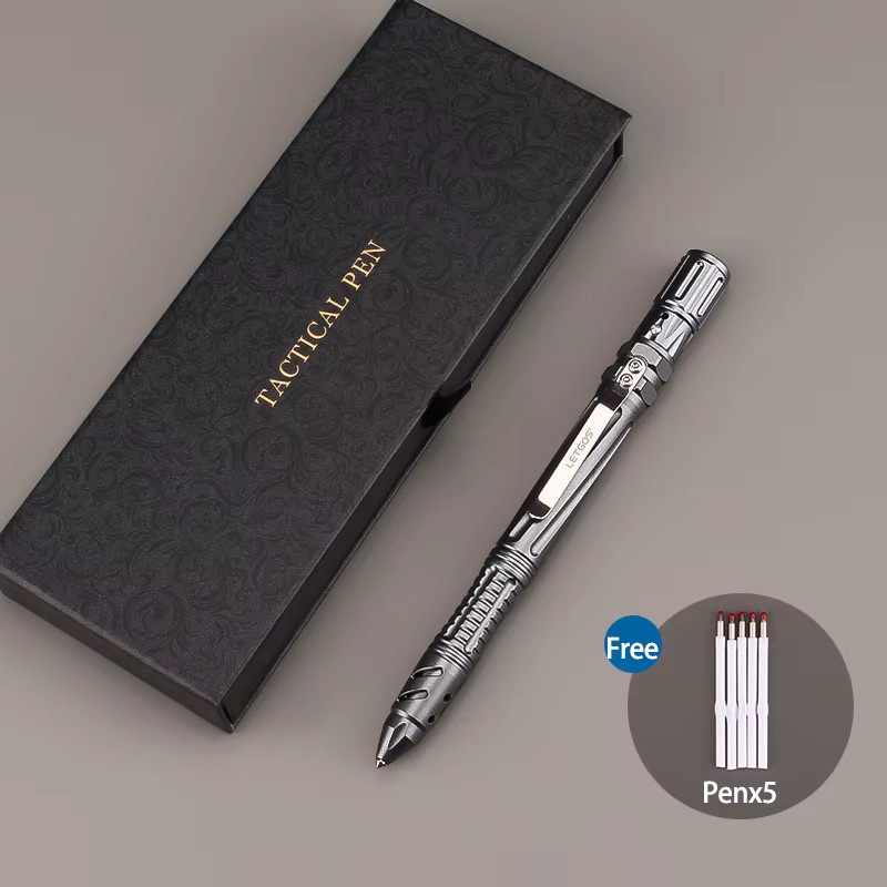 LETGOS Taktischer Stift aus Wolframstahl in Gold mit Glasbrecher und Multi-Tool als EDC-Überlebenswerkzeug - Bild 4