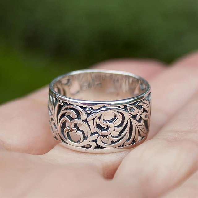 Huitan Damenring, Silber, Vintage, Hochzeit - Bild 1