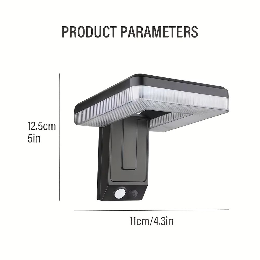 XIWANGFIRE Solar-Wandleuchte Schwarz mit LED, Bewegungsmelder und Fernbedienung, IP65 wasserdicht, faltbare Außenlampe für Garten und Weg - Bild 5