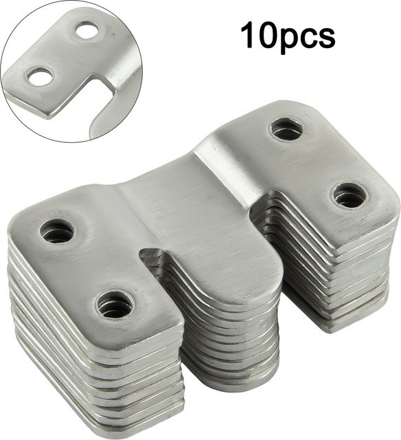 VIBRATITE 10er Set Heavy Duty Möbel-Haken aus verzinktem Stahl in Silber zur Verbindung von Sofa und Bett - Bild 1