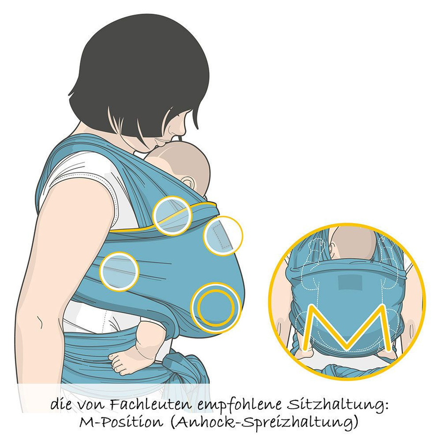 Manduca Babytragetuch Sling elastisch aus Baumwolle, Black, Breite: 510 cm, Höhe: 60 cm - Bild 1