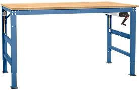 Manuflex Arbeitstisch Ergo K mit Kurbel, Multiplex Tischplatte, Farbe: brillantblau, B/T/H: 175 x 80 x 45 cm - Bild 1