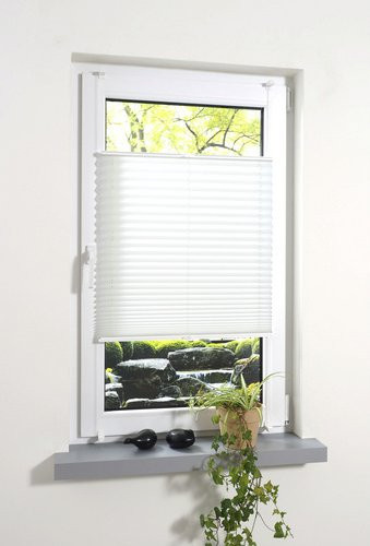 LIEDECO Klemmfix-Plissee in Weiss, B: 90 cm, H: 130 cm - Bild 1