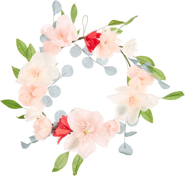 Rico Design Blütenkranz aus Papier in Rosé - Bild 1