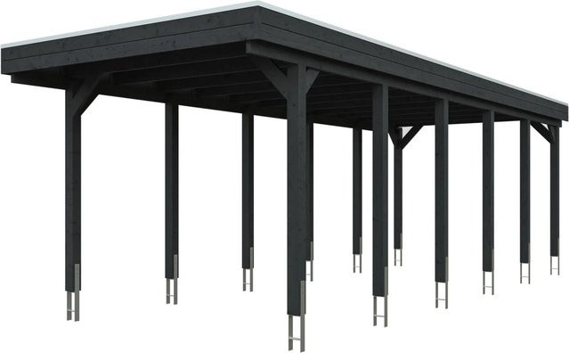 SKANHOLZ Carport Friesland aus Fichte mit Stahl-Dachplatten in Anthrazit und Schwarz, B: 860 cm, T: 320 cm - Bild 4