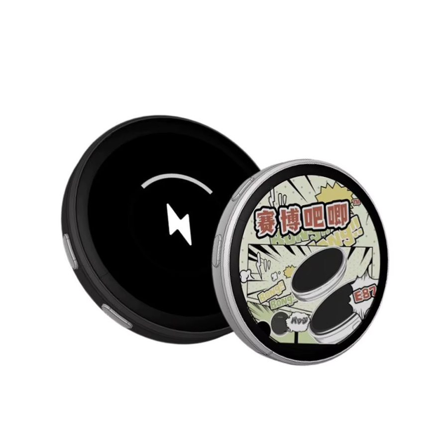 Anime E-Abzeichen LED-Anzeigepin mit 1,7 Zoll Touchscreen und Videowiedergabe in Lila - Bild 5