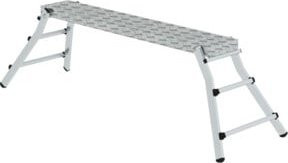 MUNK Aluminium-Plattformleiter in Silber mit Klappfüßen und rutschfesten Gummifüßen, H x B x T: 173 x 28,5 x 70 cm - Bild 1