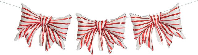 Rico Design Mini-Folienballon Schleife Set in Rot-Weiß gestreift für Weihnachten - Bild 1