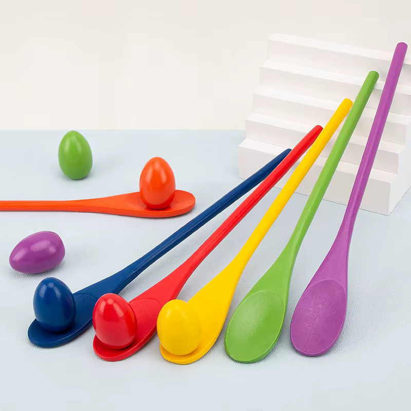 soulbao Montessori Regenbogen Holzlöffel-Ball, Sensorisches Spielzeug, Bunt / Mehrfarbig - Bild 3