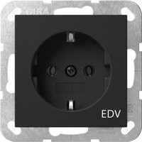 Gira Schutzkontaktsteckdose Typ F mit EDV-Aufdruck in Schwarz für den Einbau bündig - Bild 1