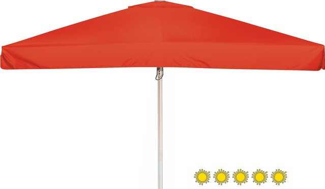 Doppler Sonnenschirm Telestar in Rot mit Volant und Windventil, B/T: 400 x 400 cm - Bild 1