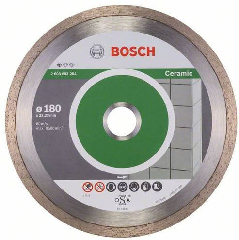 Bosch Diamanttrennscheibe Standard für Keramik Durchmesser: 180 mm, B/H/D: 180 x 22,23 x 1,6 x 7 mm - Bild 1