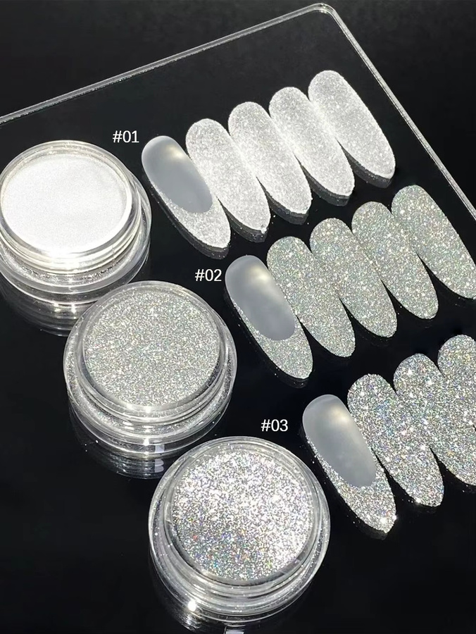 SJP Nagellackpulver Set, 3-teilig, schimmernd, Nailart-Materialien - Bild 2