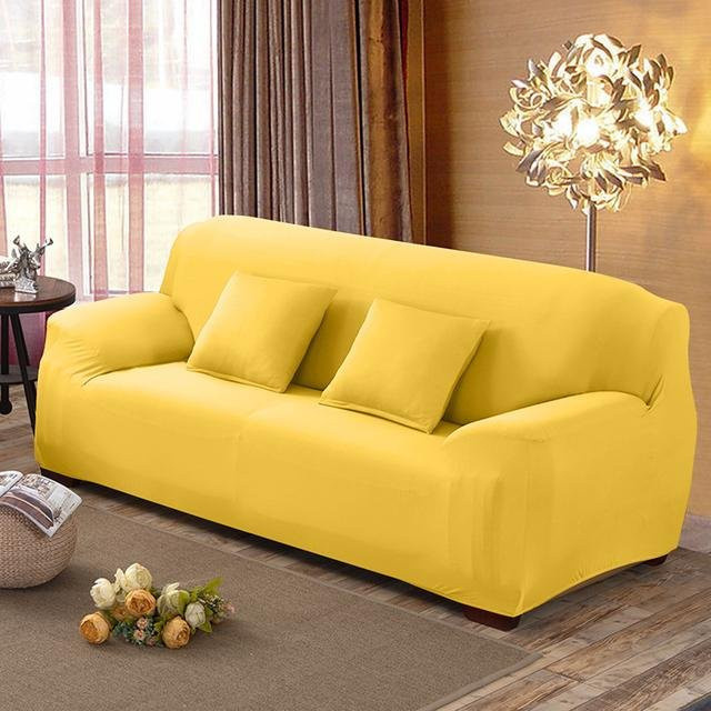 LEVIVEI Stretch-Sofabezug in Gelb, elastischer Couchbezug für Sessel und Sofas, Breite: 90-140 cm - Bild 1