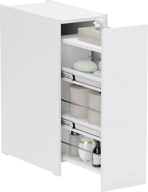 HOMCOM Badezimmerschrank aus Spanplatte in Weiß, B/T/H: 25 x 47 x 66,5 cm - Bild 1