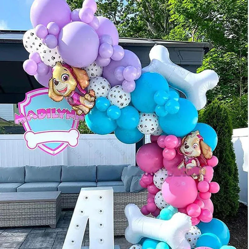 91-teiliges Paw Patrol Luftballon-Set aus Aluminiumfolie mit Zahlen für Kindergeburtstage und Babypartys, mehrfarbig - Bild 1