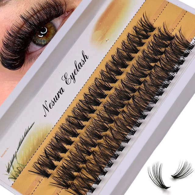JIEFUXIN Wimpernbüschel, D-Curl, 60 Stück, Natürlicher Look - Bild 1