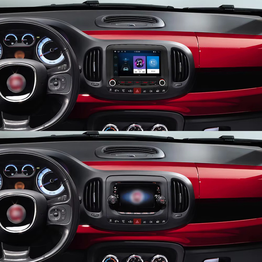 BQCC 7 Zoll Android 13 Auto Player für Fiat 500L 2013 bis 2019 mit Carplay, Mirrorlink, 4G, WiFi und GPS in Schwarz - Bild 2