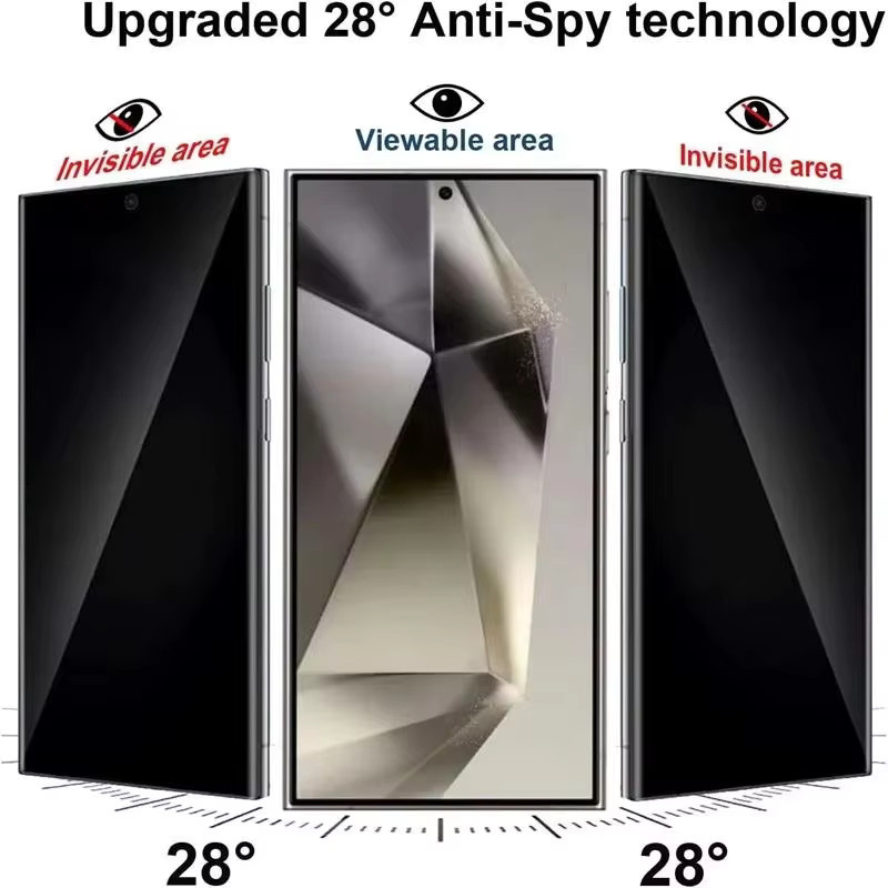 Hydrogel Display Schutzfolie mit Privatsphäre-Funktion für Samsung Galaxy S25 Ultra, S25 FE, S24, S23, S22 und S24 FE 5G, transparente Vollabdeckung - Bild 2