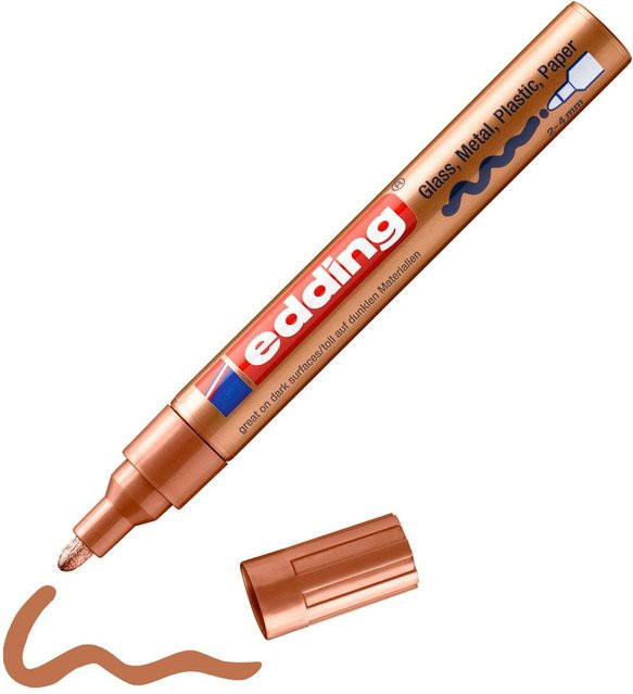 edding 750 Glanzlack-Marker Permanent Marker in Kupfer/Gold/Braun mit Bullet-Spitze - Bild 1