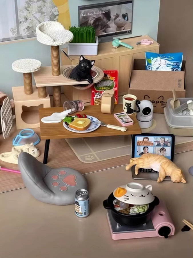 Banpresto Katzen-Tägliches-Leben Miniatur-Puppenhaus-Dekorations-Set, Actionfigur, Set - Bild 5