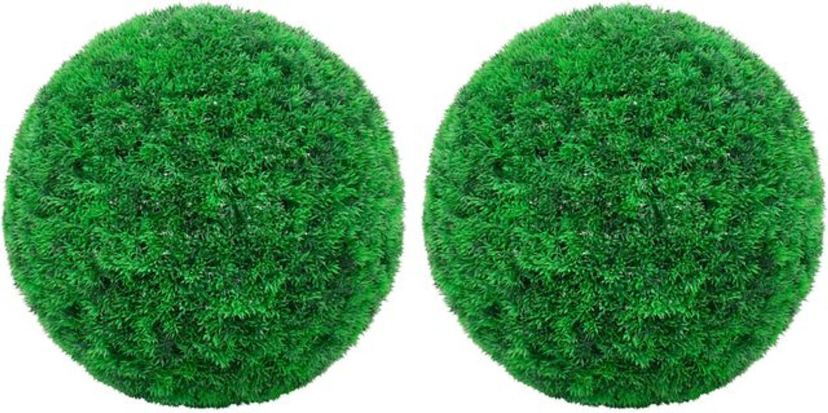 2er Set künstliche Buchsbaumkugeln von Vidaxl, grün, rund, Durchmesser: 35 cm - Bild 1