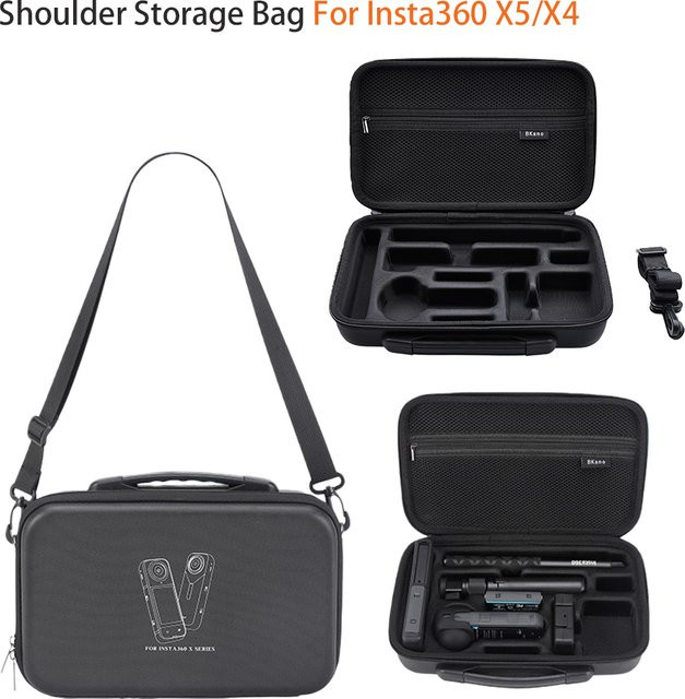 ZNTCH Tragbare EVA Hard Shell Schutzhülle und Schultertasche für Insta360 X5 und X4 in Schwarz - Bild 1