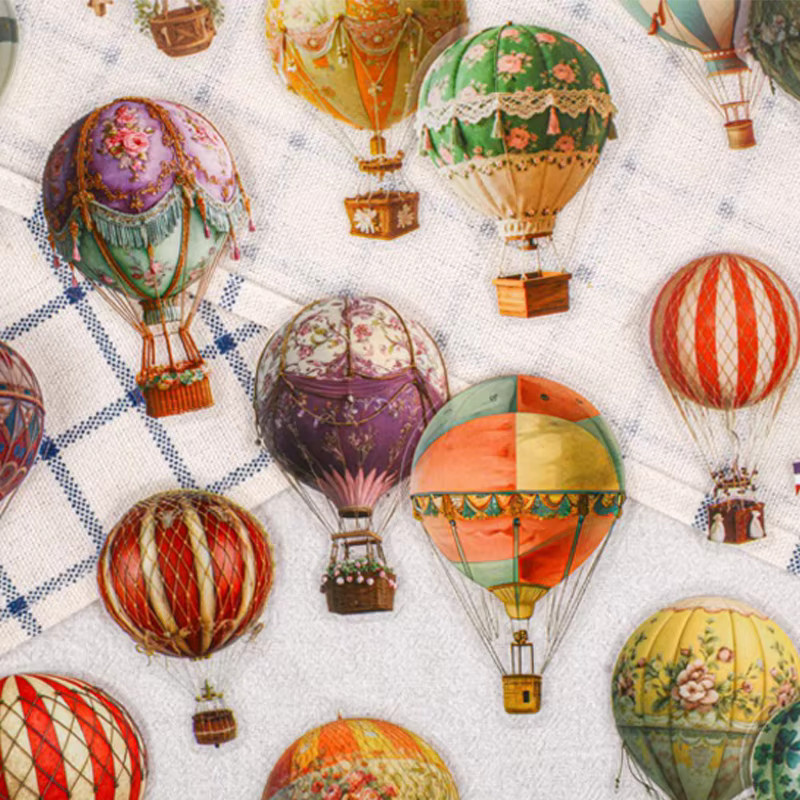 Mr. Paper Heißluftballon-Aufkleber 3er-Pack in Multicolour für dein kreatives Tagebuch und Sky Travel Collagen - Bild 2