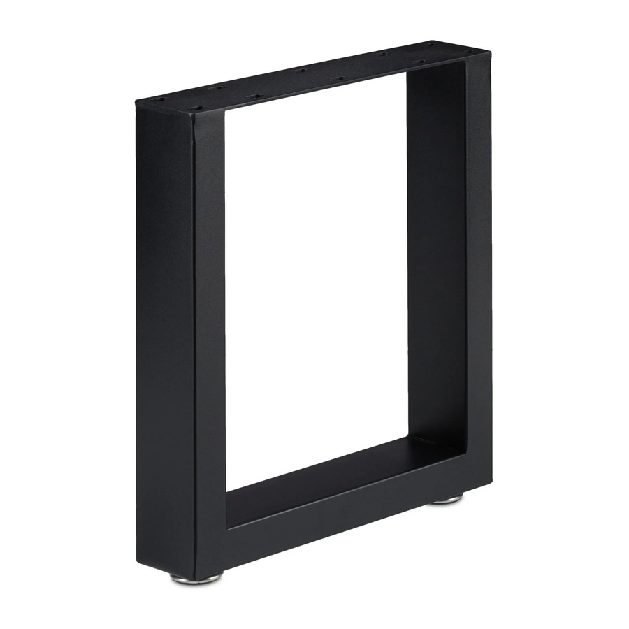 Relaxdays 2er Set Tischkufen aus Stahl in Schwarz Matt, B/T: 40 x 43 cm - Bild 2