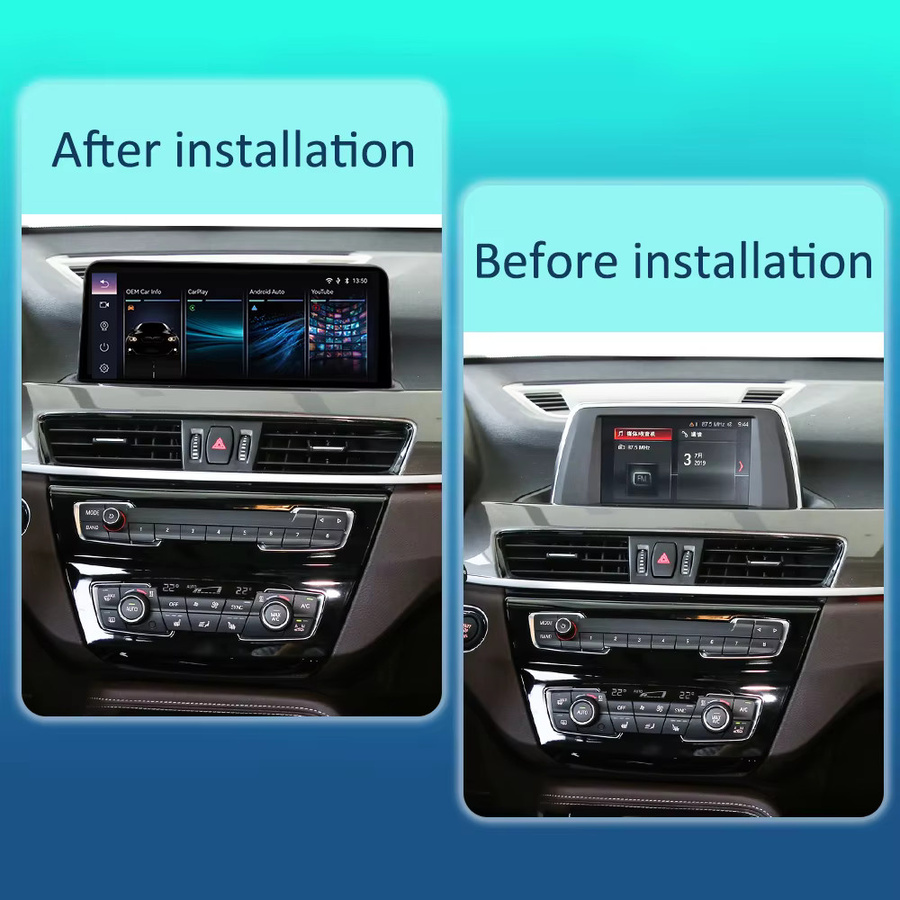 BONROAD 10,25 Zoll Kabelloses CarPlay und Android Auto Autoradio mit YouTube Airplay Mirroring und GPS für BMW X1 F48 X2 F49 NBT-System in Schwarz - Bild 3