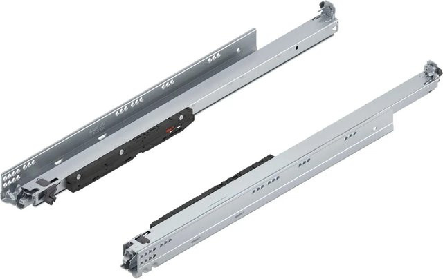 Blum Unterbodenführung Movento Blumotion S 766H6500s mit Soft-Close, Nennlänge: 650 mm, Tragkraft: 70 kg, Farbe: Silber - Bild 1