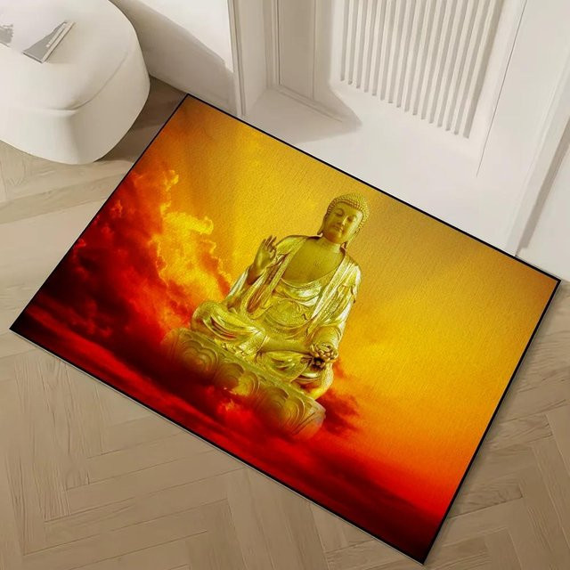 Rutschfeste Buddha Fußmatte von Lodestar in Multicolour, B/T: 80 x 50 cm - Bild 1