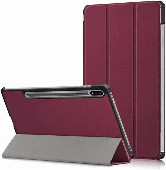 Samsung Galaxy Tab S7 Plus S7 FE Smart Flip Case Schutzhülle mit Klappfunktion in Weinrot - Bild 1